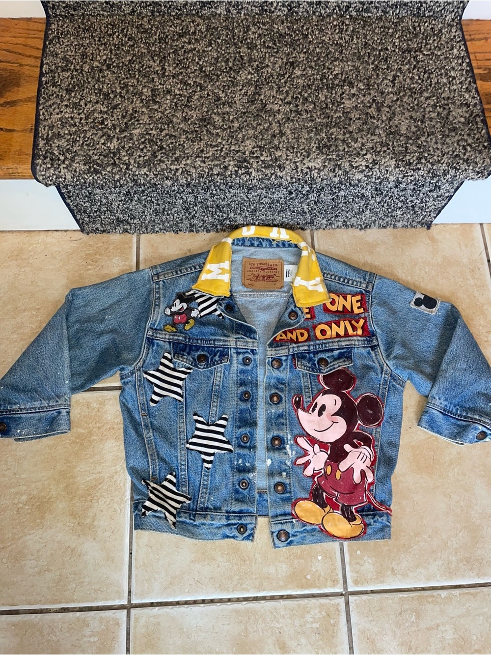 Vintage kids Denim Levi’s patchwork Mickey Mouse Jacket
